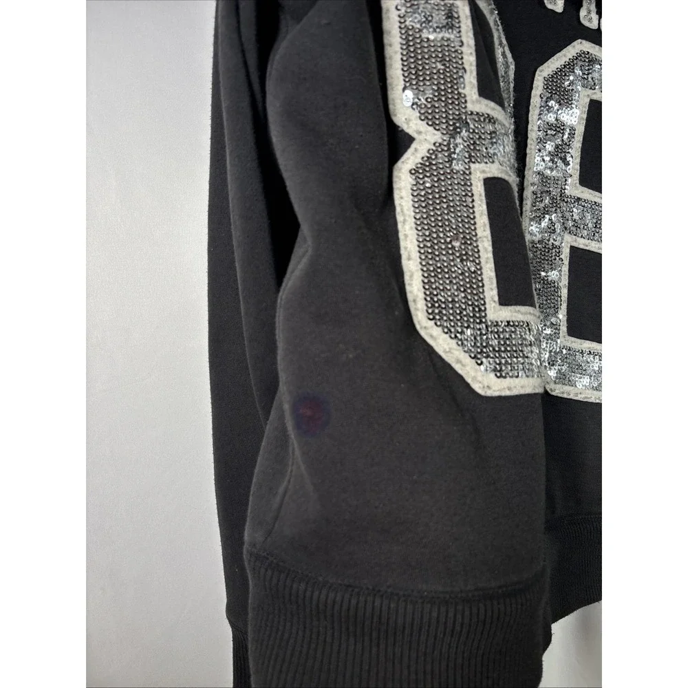 Victorias Secret PINK Y2K Hoodie Large Faux Fur Lined Bling Sequin Full Zip Read - Picture 11 of 11